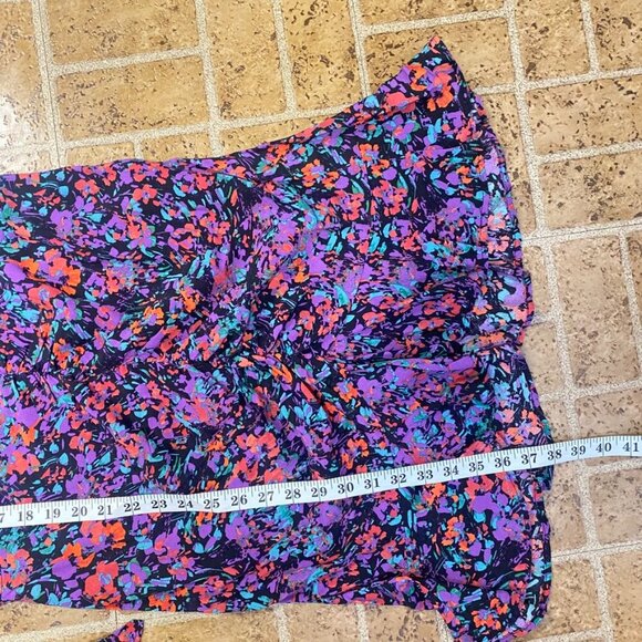 Zara Floral Gathered Ruched Ruffle Dress - Picture 13 of 14